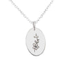 Personalized Oval Birth Flower Necklace