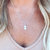 Dainty Rectangle Necklace - Initial Necklace