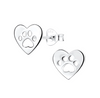 Heart Paw Print Earrings