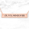 Roman Numeral Bar Necklace - Date In Roman Numerals