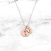 Birth Flower With Initial Disc Necklace