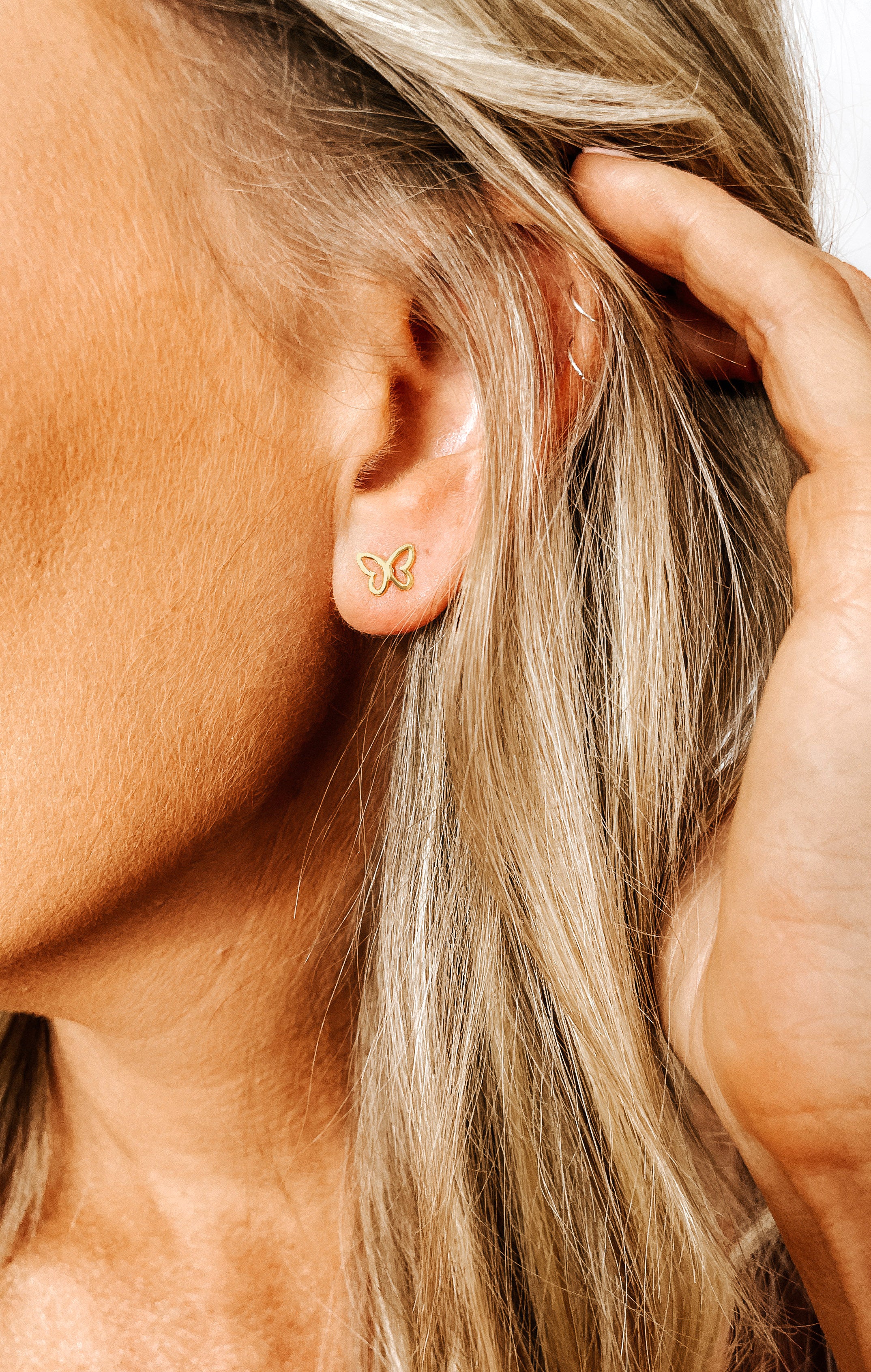 Butterfly & Snake Stud Earrings For Women - Dainty Gold & Silver Jewelry, Hypoallergenic, Perfect Gift For Her