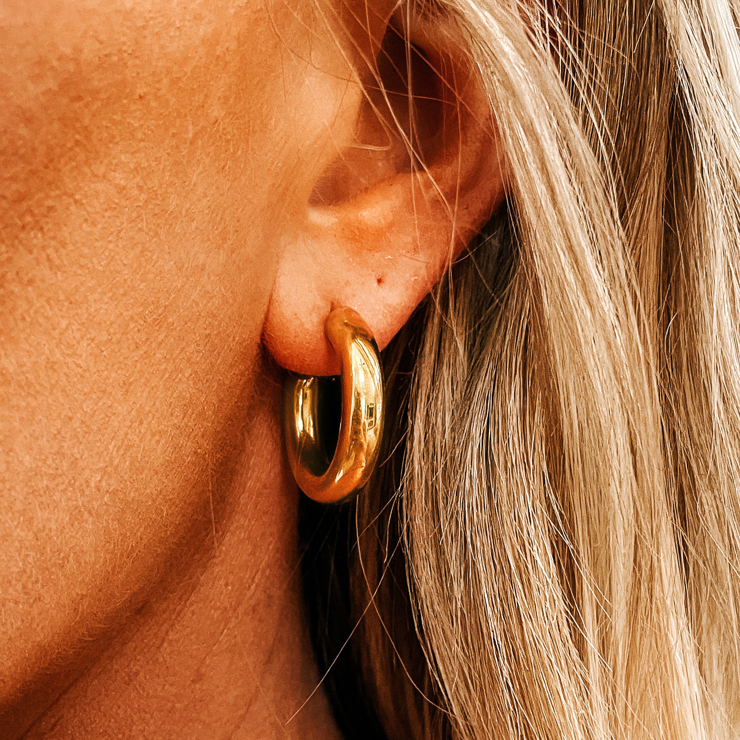 Chunky Gold Hoop Earrings | Sincerely Silver