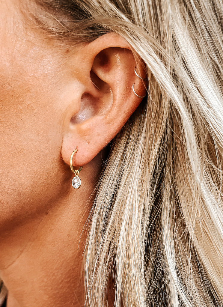 CZ Crystal Paved Spider Dangling Huggie Hoop Earrings - 316L Stainless &ndash