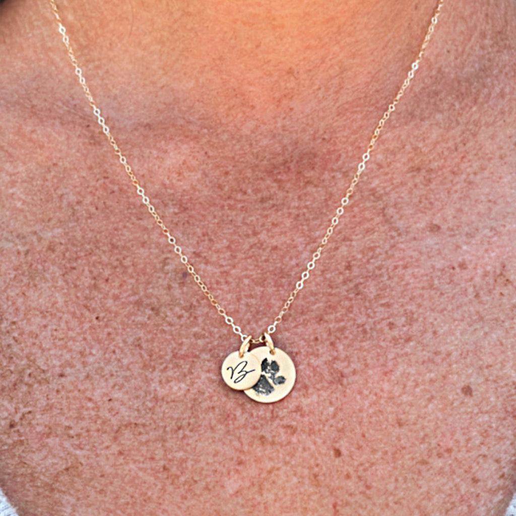 Actual Paw Print Necklace Pet Paw Print Necklace Sincerely Silver