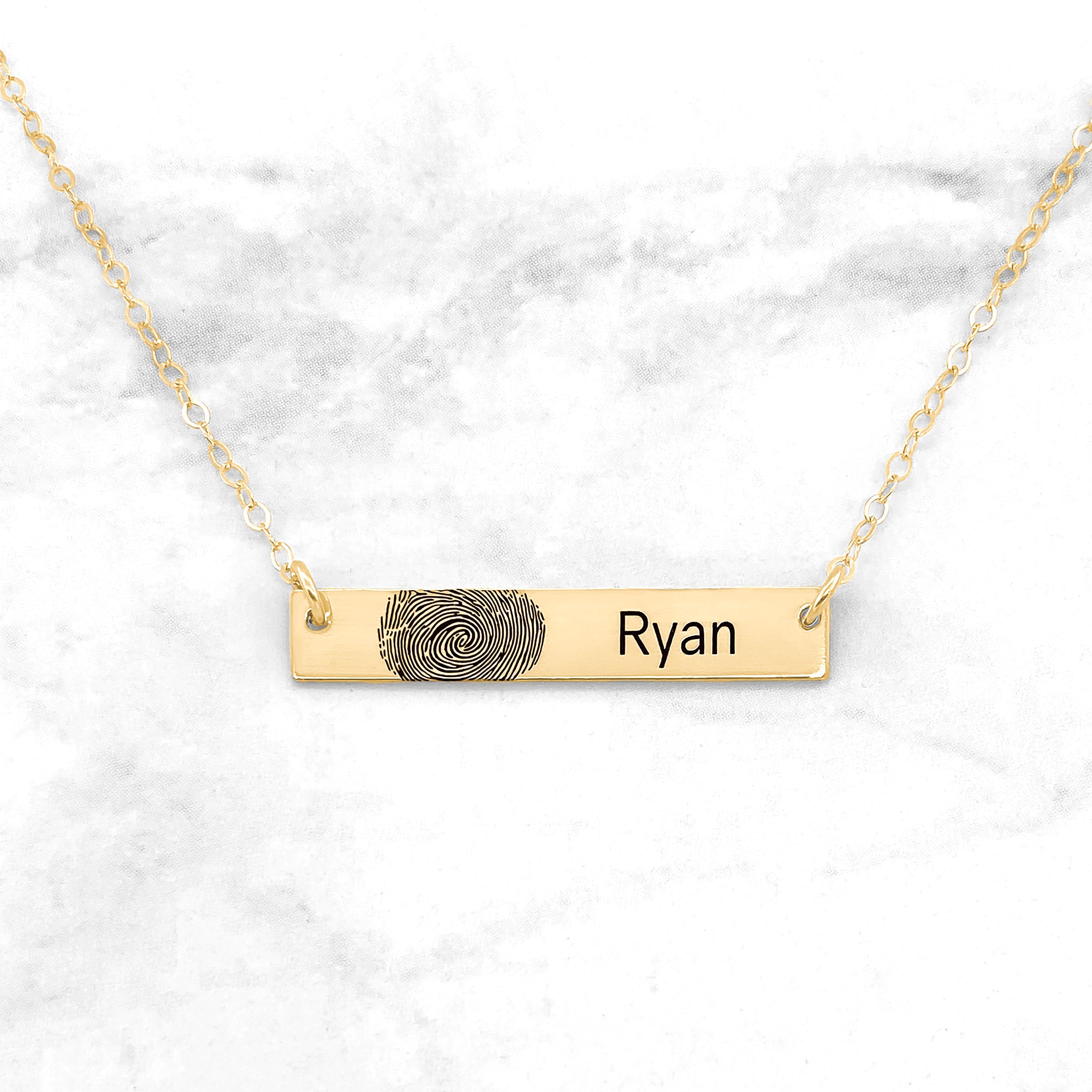 Double sided actual fingerprint necklace in sterling silver or 14k yellow  gold filled - personalized memorial remembrance jewelry