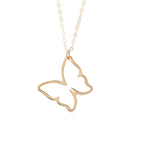 Diamond butterfly necklace 18k white & rose gold - Quinn's Goldsmith