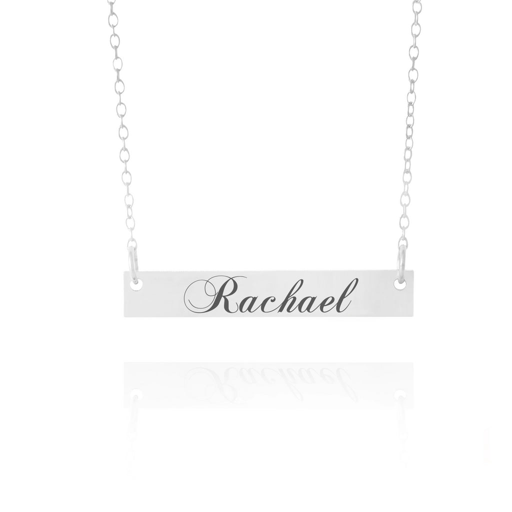 Curly Name Bar Necklace