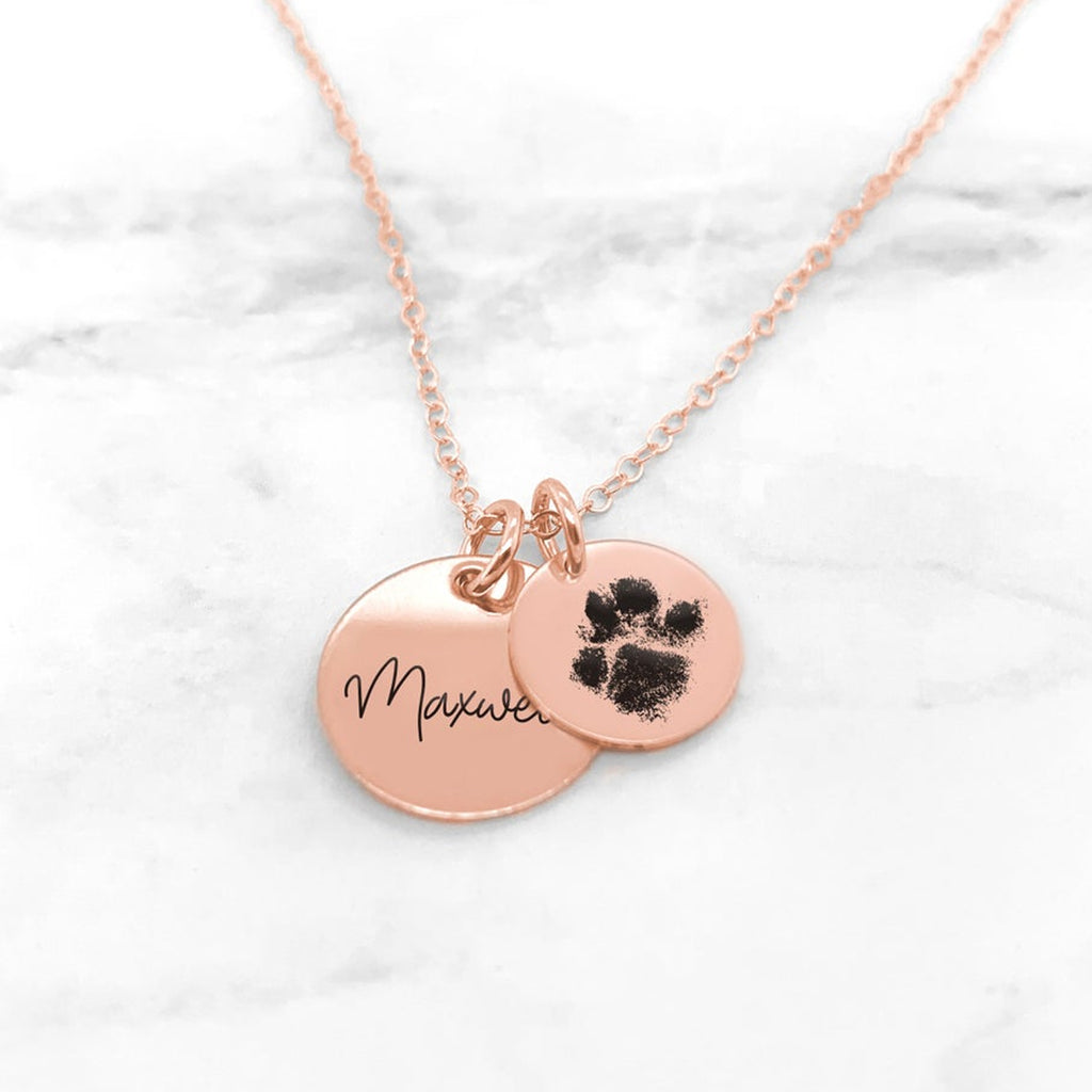 Custom Dog Paw Necklace Paw Print Necklace Sincerely Silver