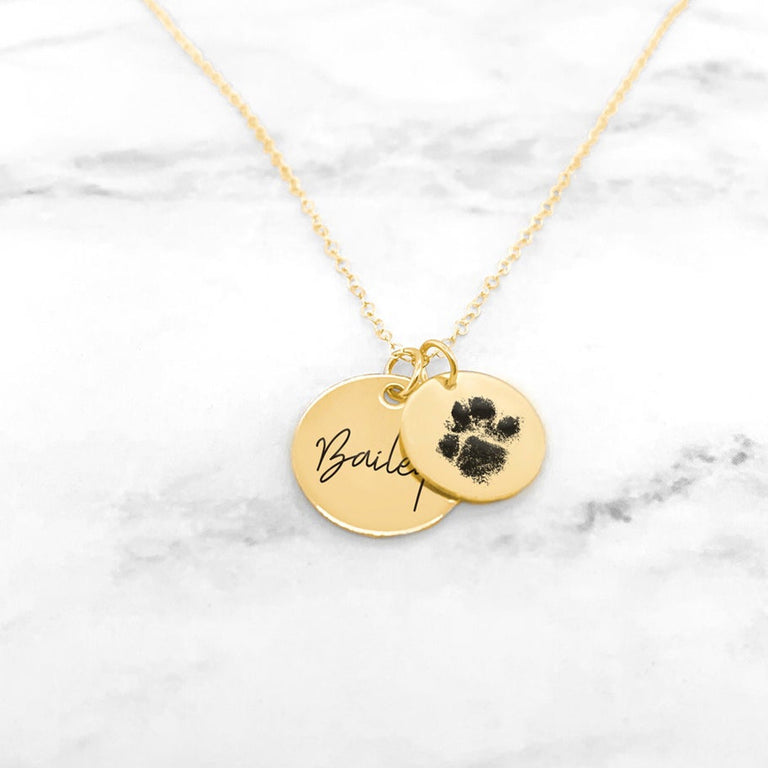Custom Paw Print Necklace with Your Pet's Name | United Bracelets