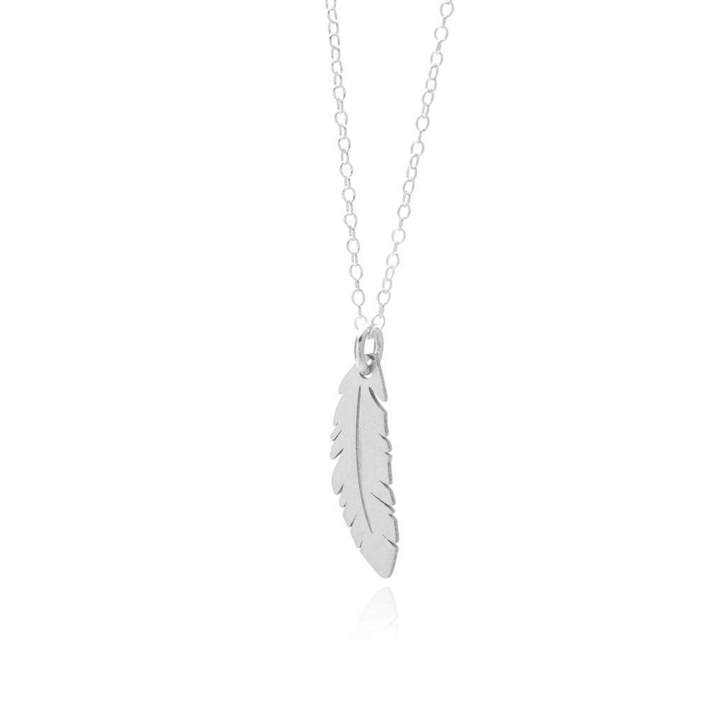 Feather Necklace - Solid Sterling Silver