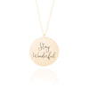 Gold Disc Handwriting Necklace