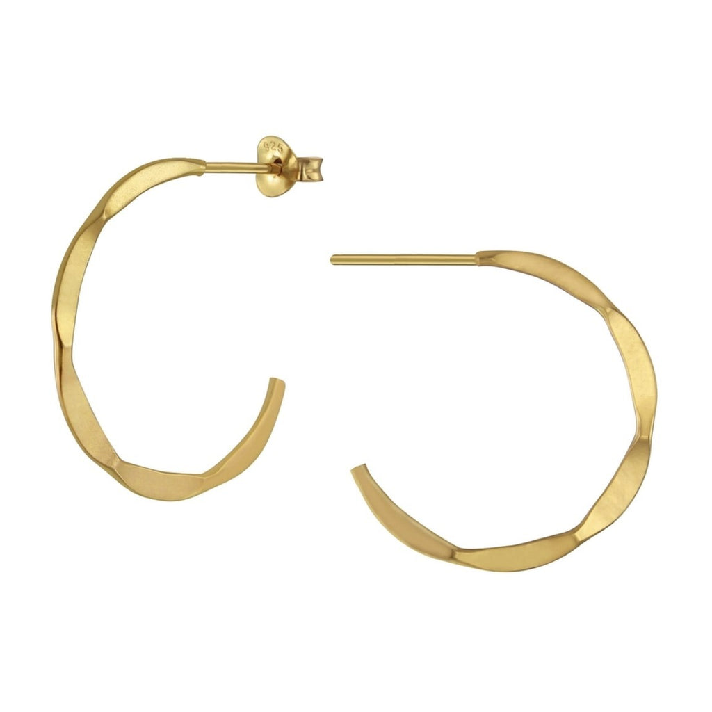 Hammered Africa Hoop Brass Earrings