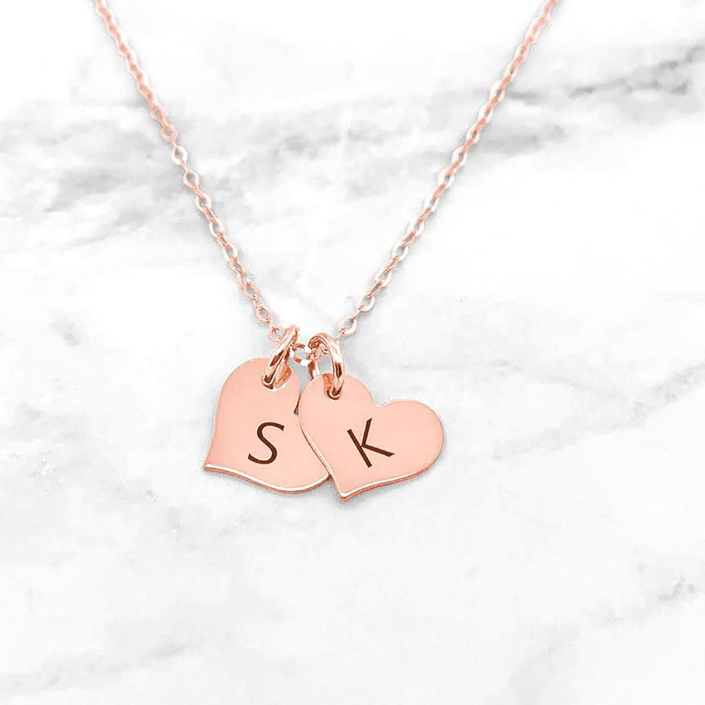 Heart Initial Necklace - Personalized Initial Necklace