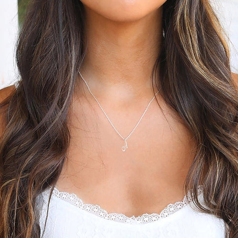 Plain sterling initial necklace | Heart & Sole Boston