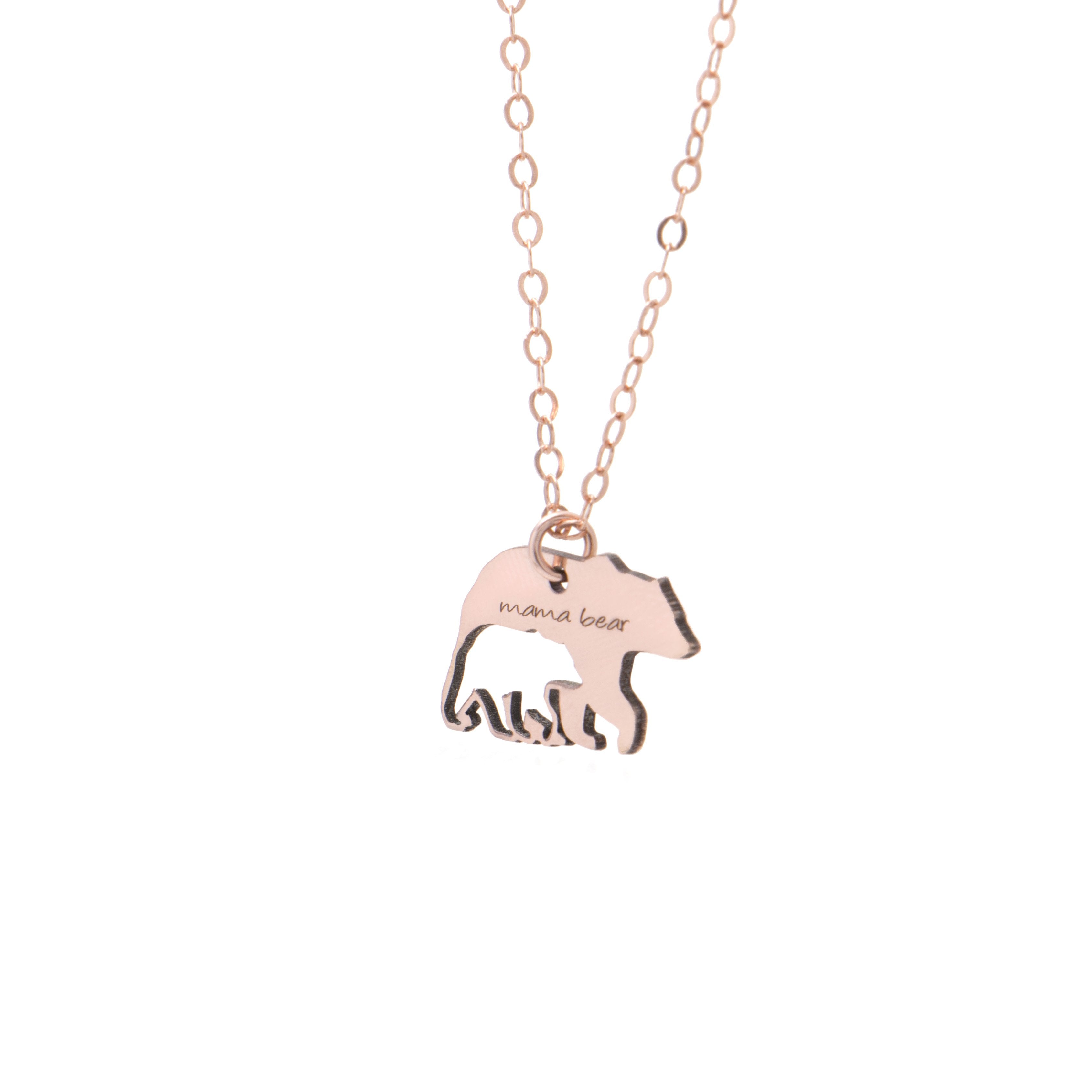 Mama necklace in stainless steel rose gold MASARI | Bijou Box®