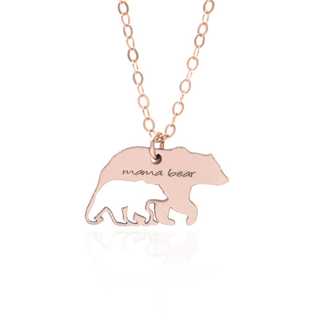 Rose Gold Mama Bear Necklace Sincerely Silver1