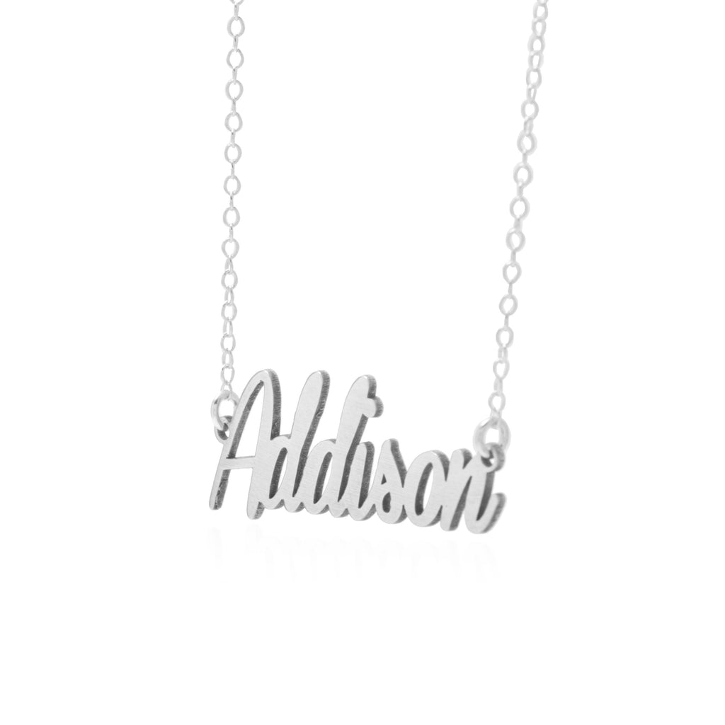 Personalized Name Necklace Sincerely Silver