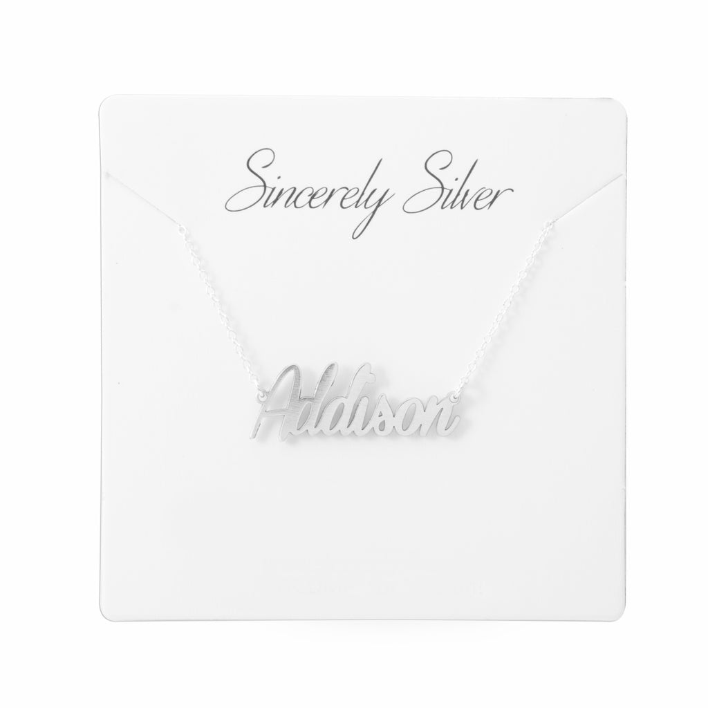 Personalized Name Necklace Sincerely Silver