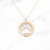 Paw Print Necklace - Gold Personalized Dog Paw Necklace