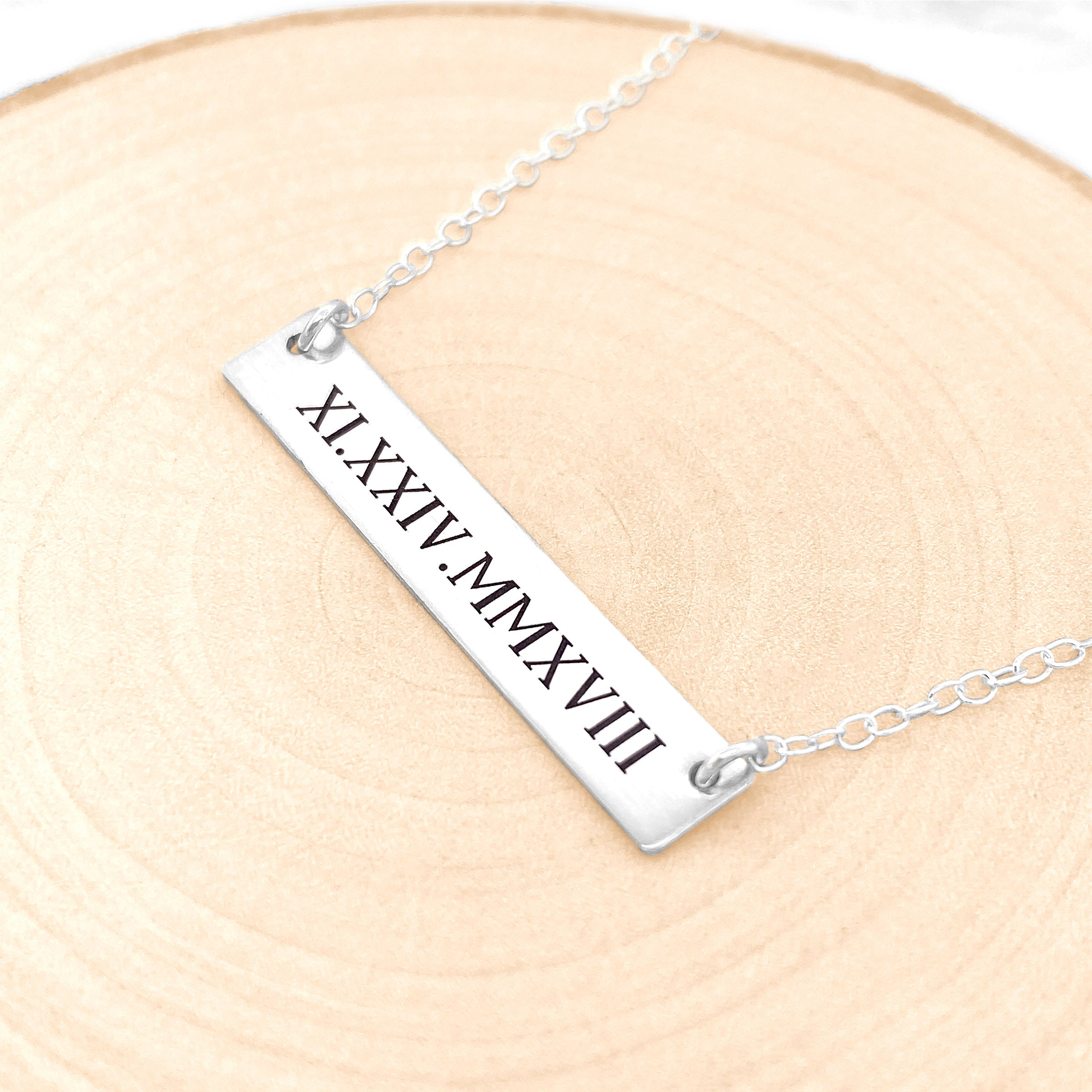Vertical Bar Personalised Necklace - Custom Engraved Name-Necklace-Gif –  All That Blyng