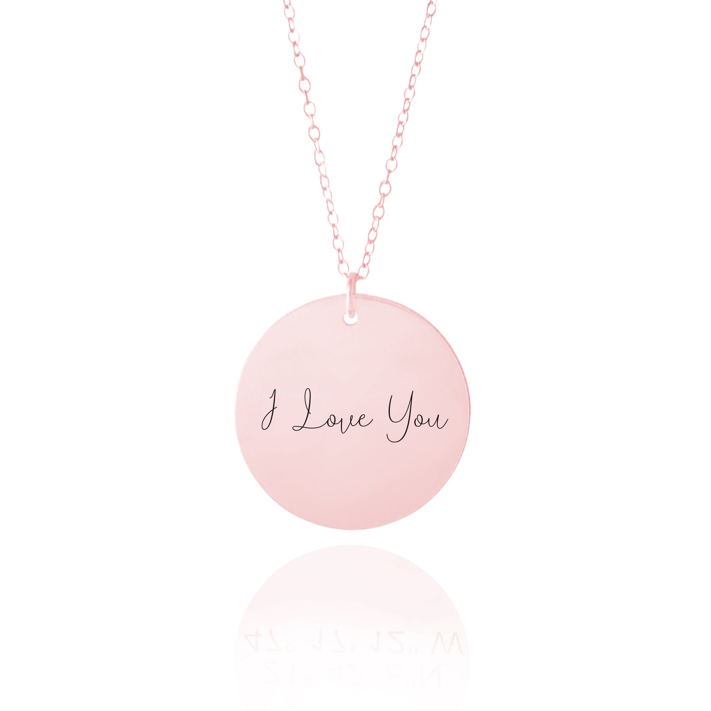 Actual handwriting engraved on Locket, in silver/rose/gold pendant – My-Whys