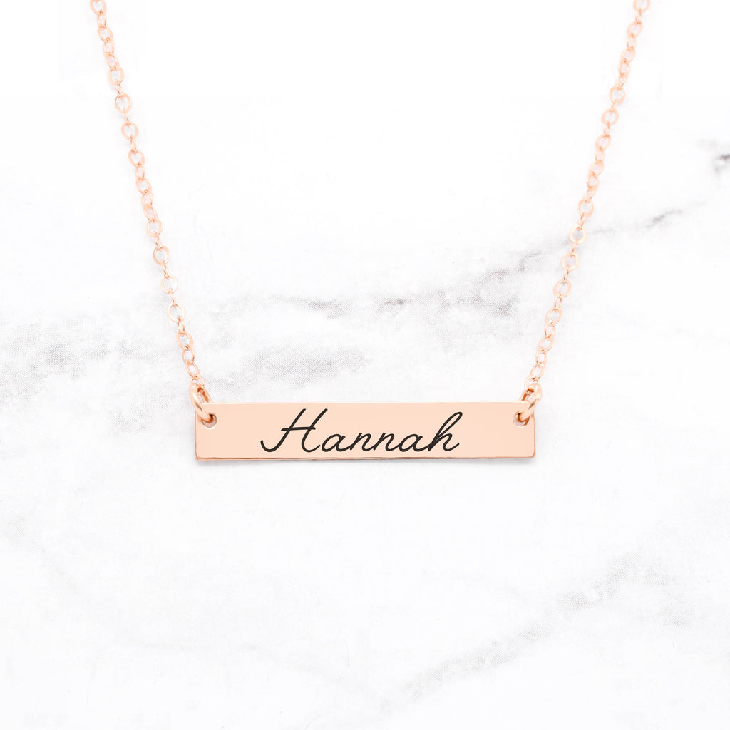 Rose Gold Name Bar Necklace
