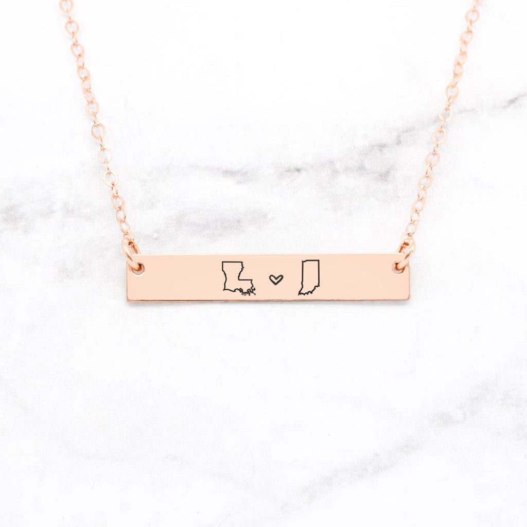 State Bar Necklace - Long Distance Necklace