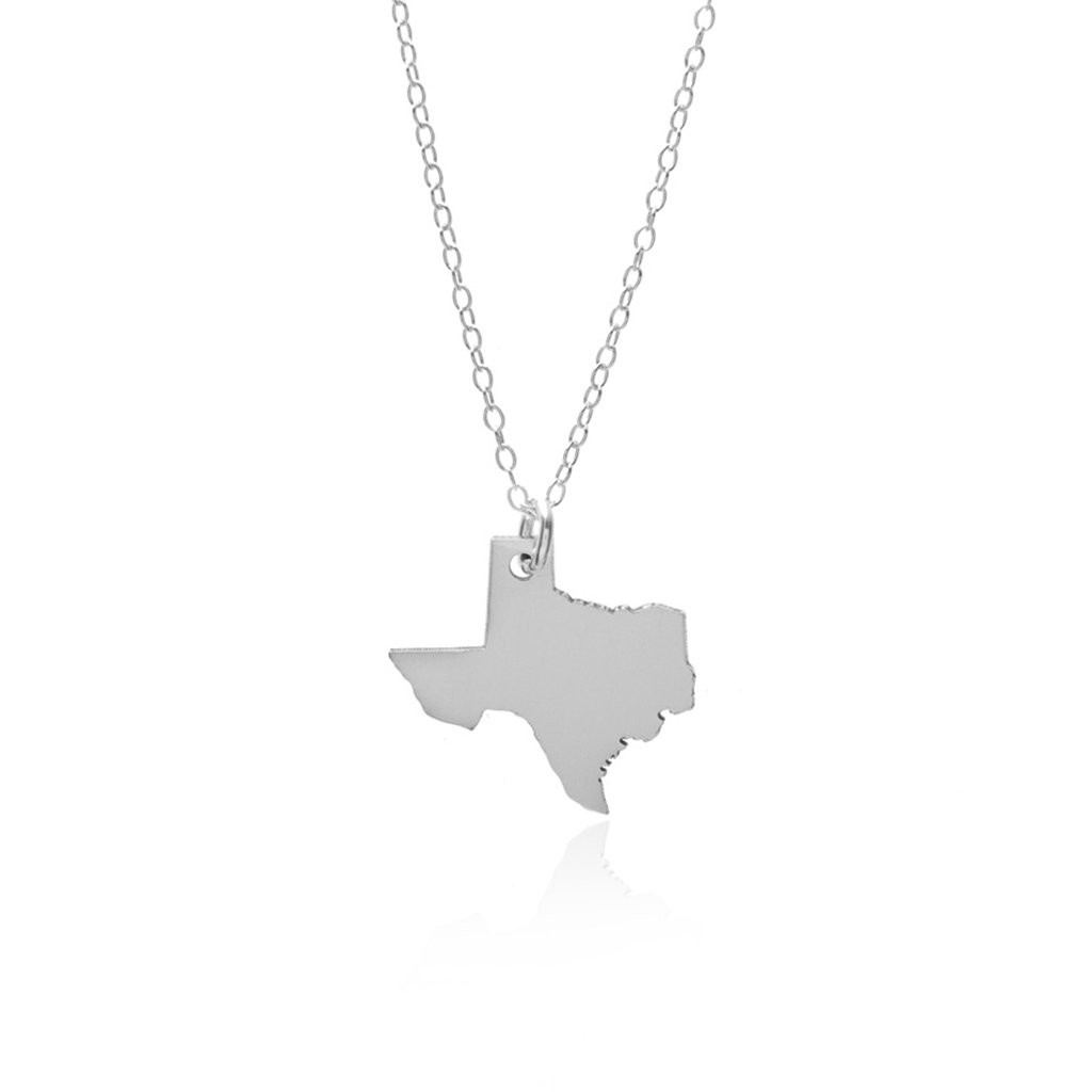 Texas Necklace - Sterling Silver Texas Shaped Jewelry