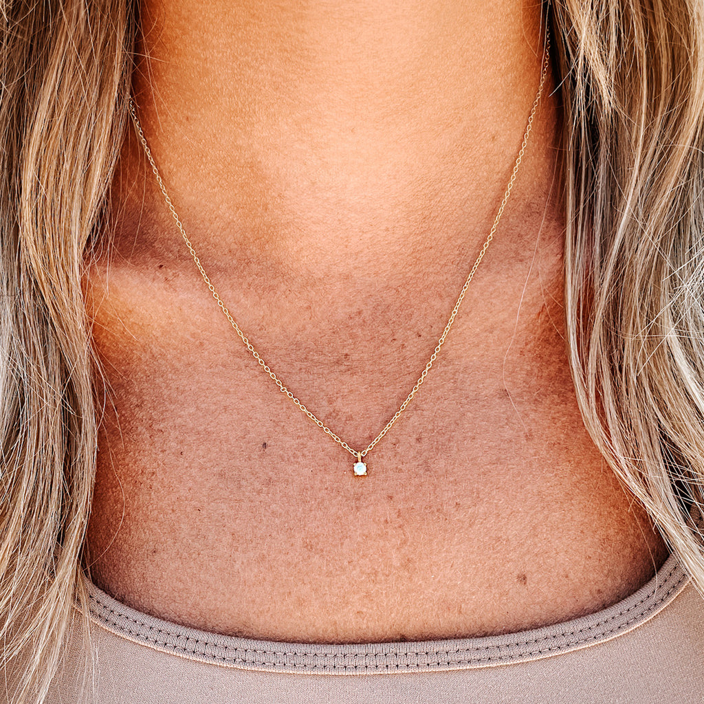 Tiny Opal Necklace Sincerely Silver - Main Image
