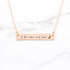 To The Moon And Back Necklace - Rose Gold Quote Bar Necklace