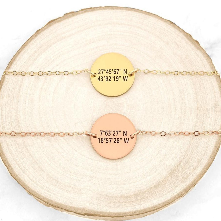 Circle Disc Coordinates Bracelet