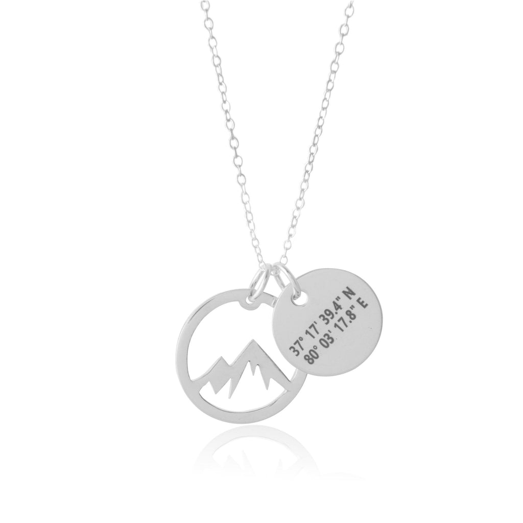 Mountain Necklace With Coordinates