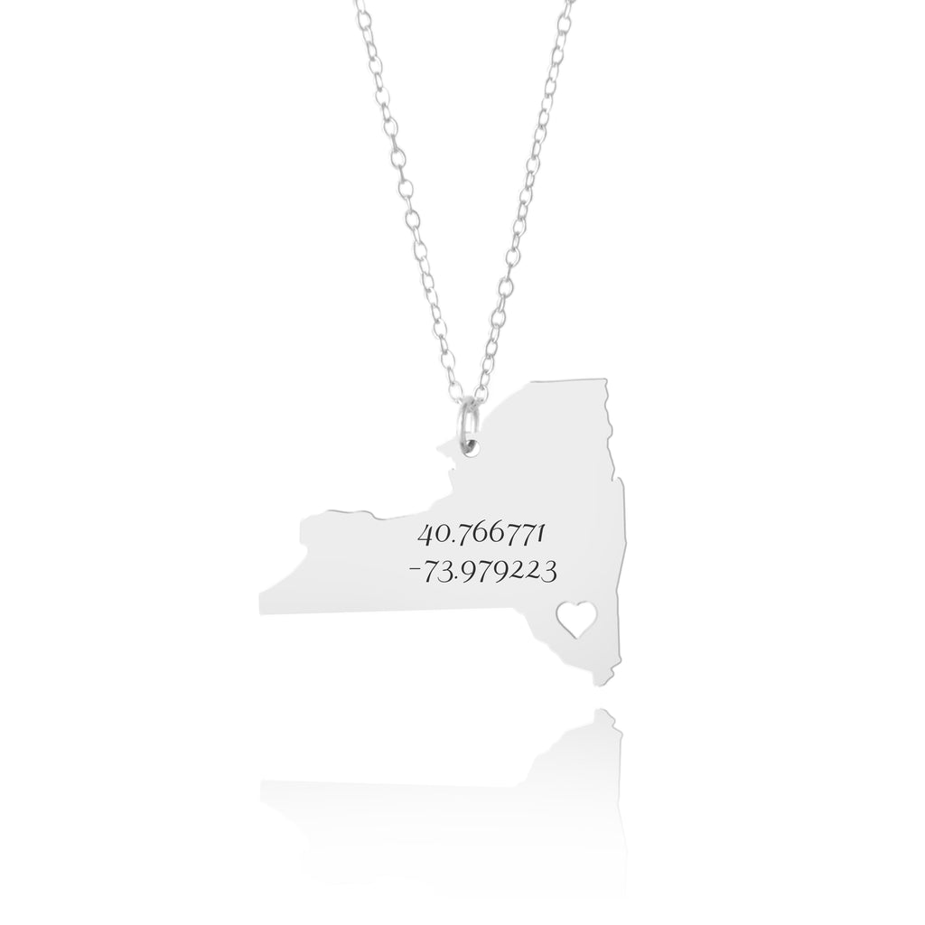 New York Custom Coordinates Necklace